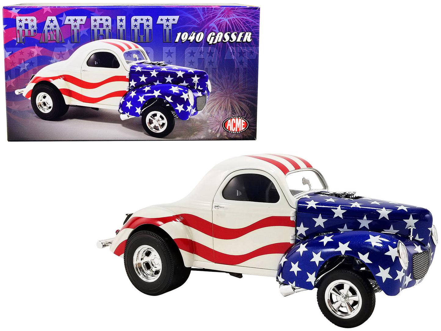 1940 Gasser "Patriot" American Flag Livery Limited Edition to 300 pieces Worldwide 1/18 Diecast Model Car by ACME-DiecastModeler.com