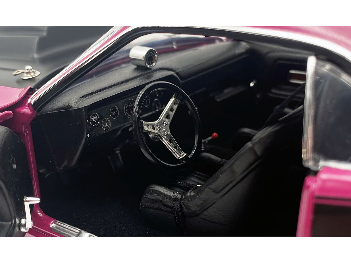 1970 Dodge Challenger T/A Pro Stock "Mopar Performance" Panther Pink with Black Stripes and Black Hood Limited Edition to 350 pieces Worldwide 1/18 Diecast Model Car by ACME