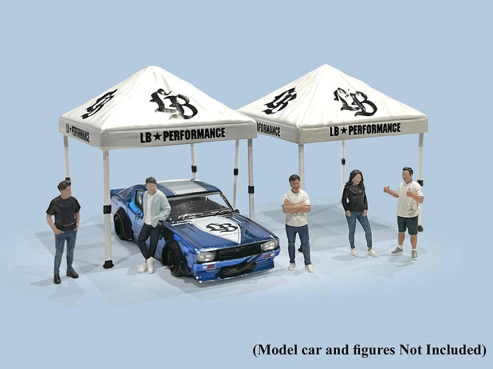 "Liberty Walk" Canopy 2 Piece Set White Limited Edition for 1/64 Scale Models by American Diorama-DiecastModeler.com