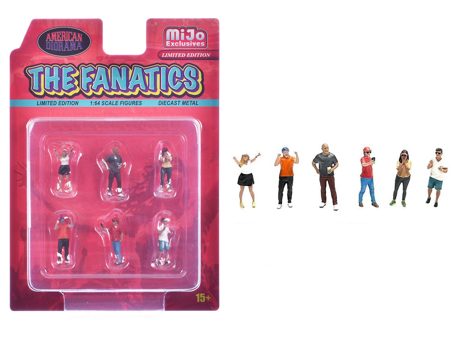 "The Fanatics" 6 piece Diecast Figure Set Limited Edition for 1/64 Scale Models by American Diorama-DiecastModeler.com