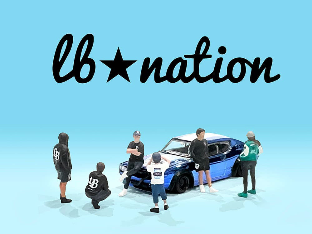 "Liberty Walk LB Nation" 6 piece Diecast Figure Set Limited Edition for 1/64 Scale Models by American Diorama