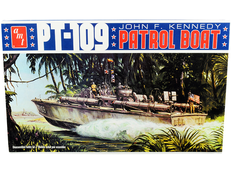 Skill 2 Model Kit PT-109 John F. Kennedy World War II Patrol Boat 1/64 Scale Model by AMT-DiecastModeler.com