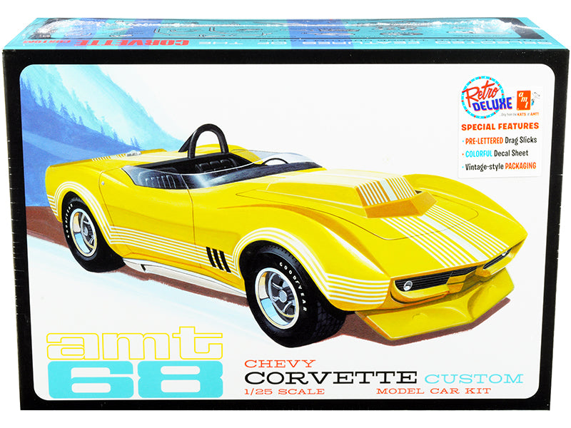 Skill 2 Model Kit 1968 Chevrolet Corvette Custom 1/25 Scale Model by AMT-DiecastModeler.com