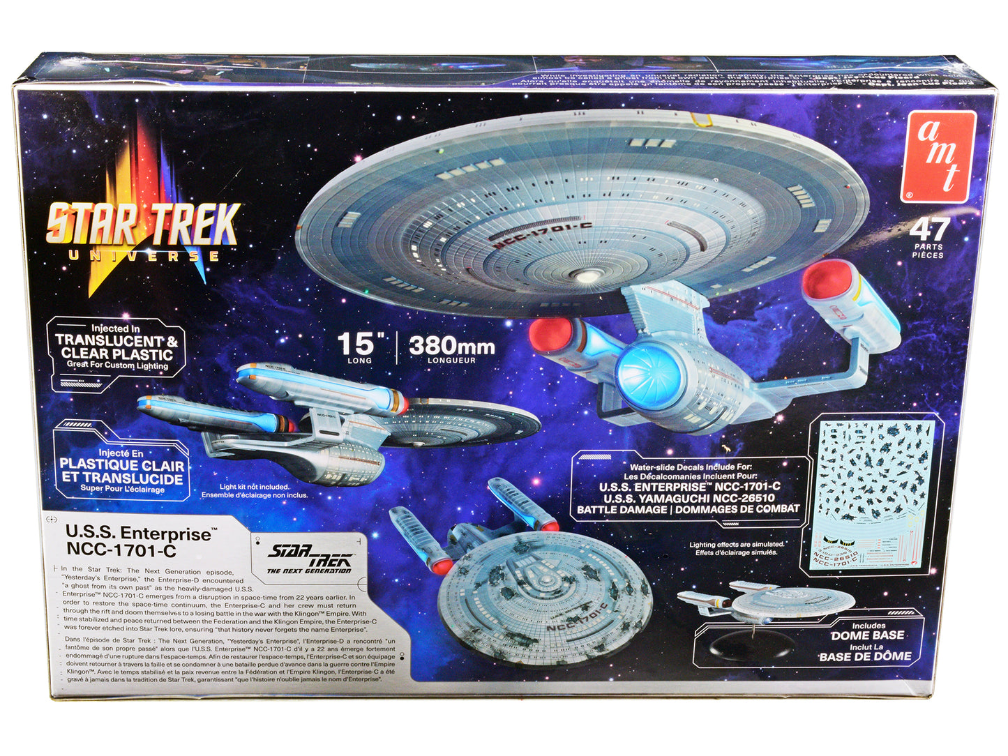 Skill 2 Model Kit U.S.S. Enterprise NCC-1701-C Space Ship "Star Trek: The Next Generation" (1987) TV Series 1/1400 Scale Model by AMT-DiecastModeler.com