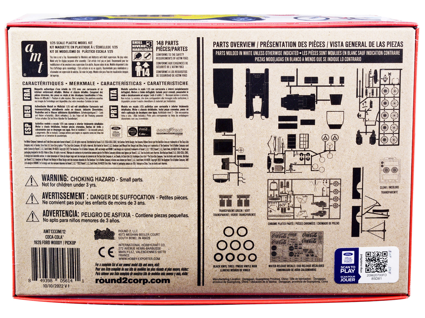 Skill 3 Model Kit 1929 Ford Woody/Pickup 4-in-1 Kit "Coca-Cola" 1/25 Scale Model Car by AMT-DiecastModeler.com