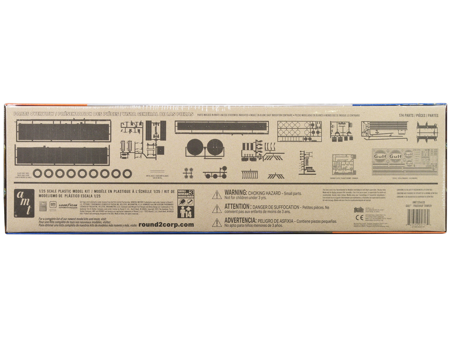 Skill 3 Model Kit Fruehauf Tanker Trailer "Gulf Oil" 1/25 Scale Model by AMT-DiecastModeler.com
