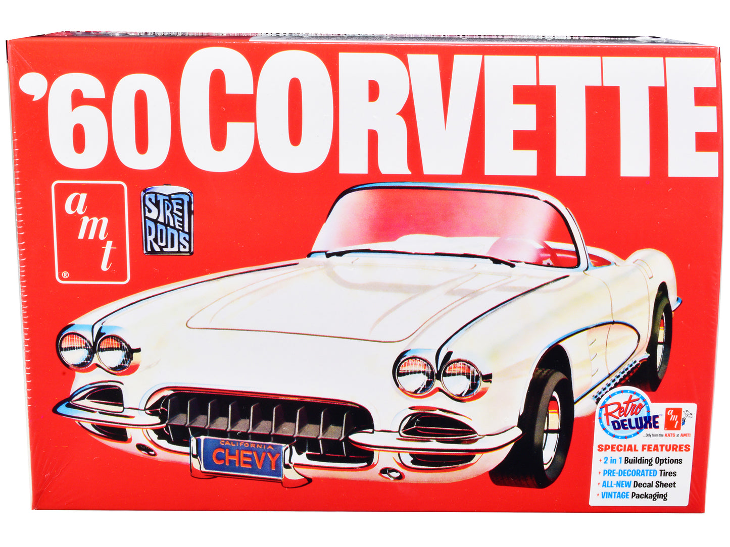 Skill 2 Model Kit 1960 Chevrolet Corvette "Street Rods" 1/25 Scale Model by AMT-DiecastModeler.com