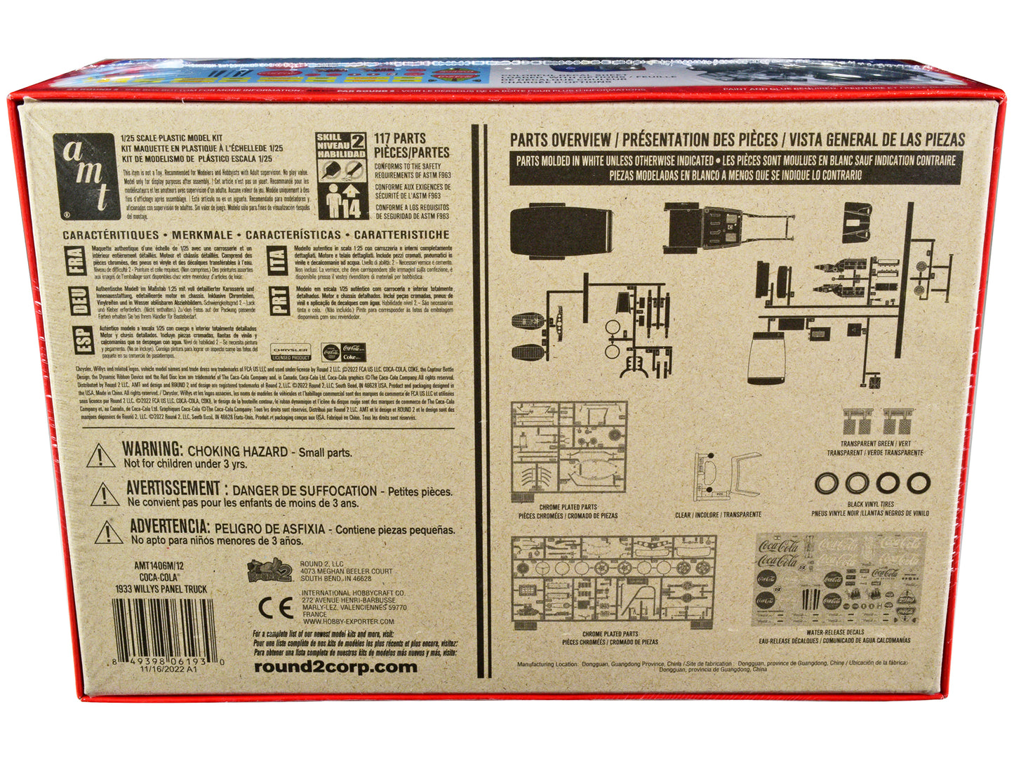 Skill 2 Model Kit 1933 Willys Panel Truck "Coca-Cola" 1/25 Scale Model by AMT-DiecastModeler.com