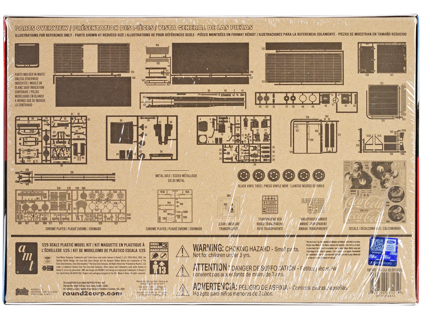 Skill 3 Model Kit Ford C-600 City Delivery Truck "Holiday Hauler - Coca-Cola" 1/25 Scale Model by AMT-DiecastModeler.com