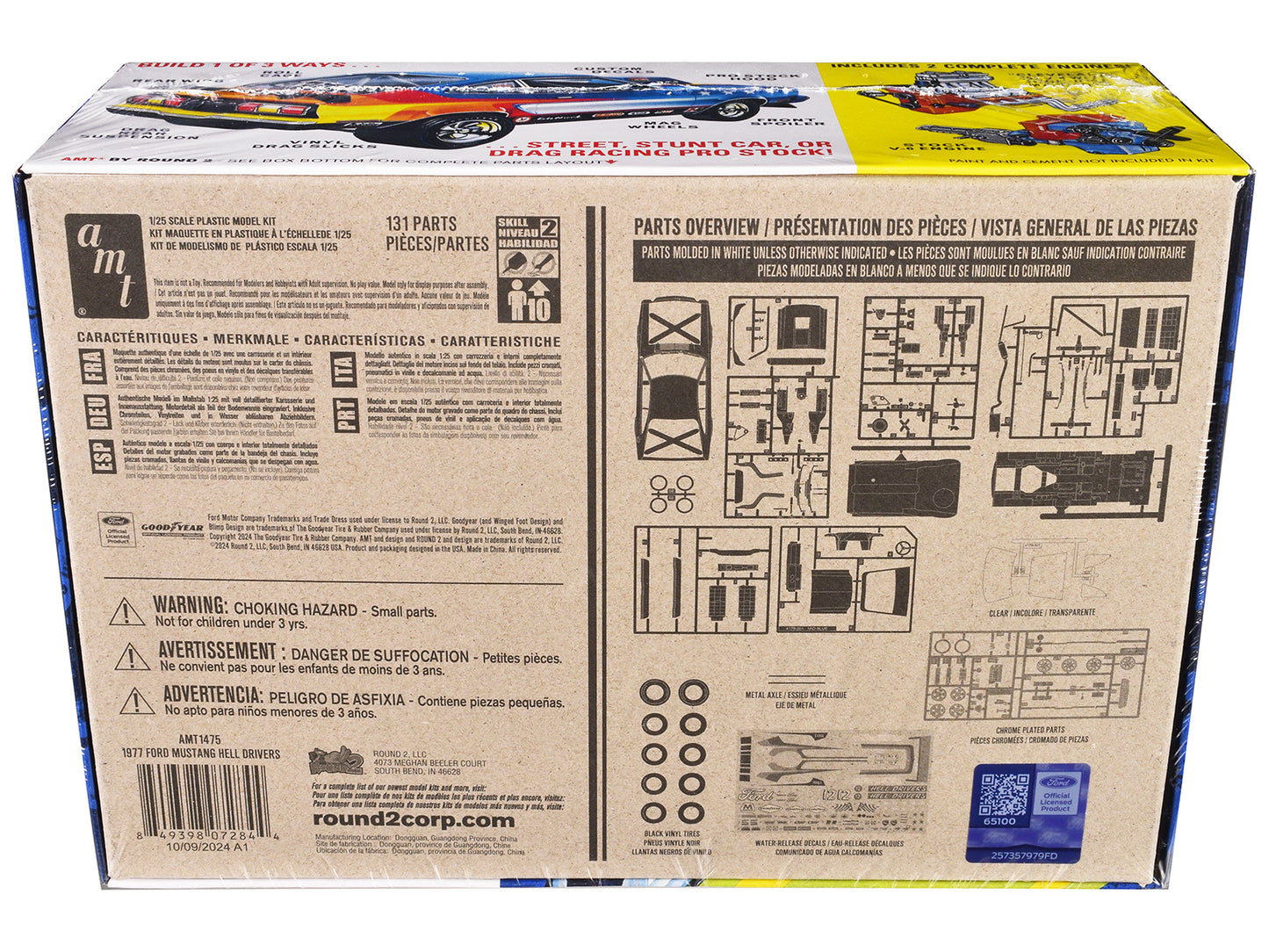 Skill 2 Model Kit 1977 Ford Mustang "Hell Drivers" Thrill Show Car 1/25 Scale Model by AMT