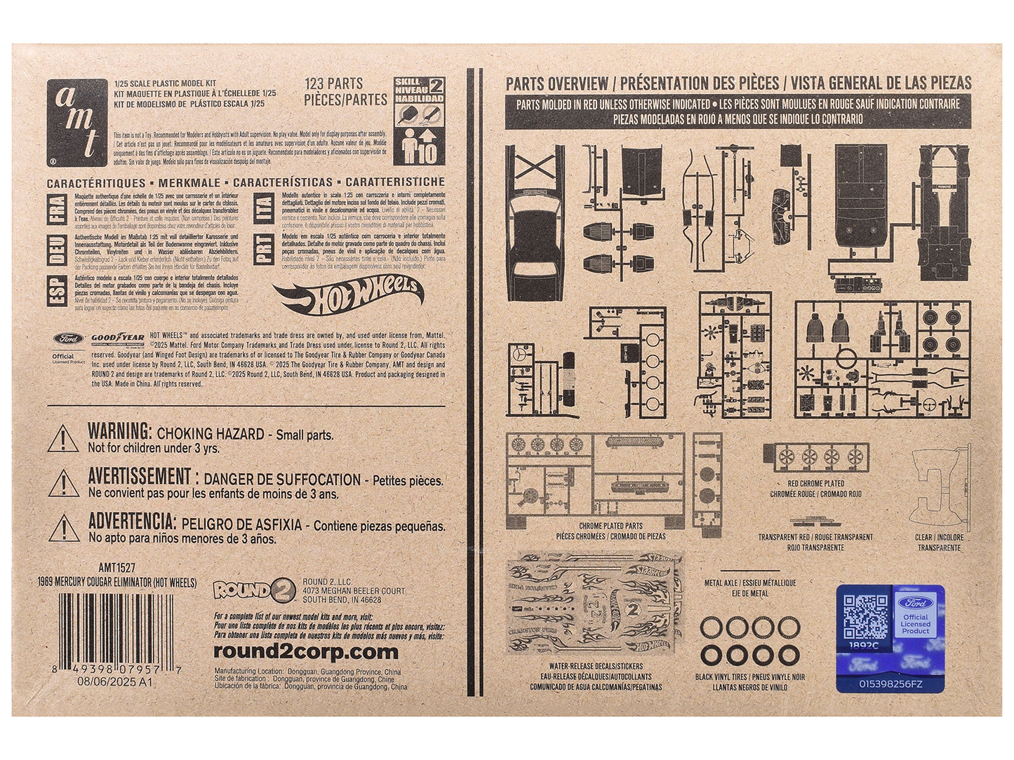 Skill 2 Model Kit 1969 Mercury Cougar Eliminator "Hot Wheels" 1/25 Scale Model by AMT