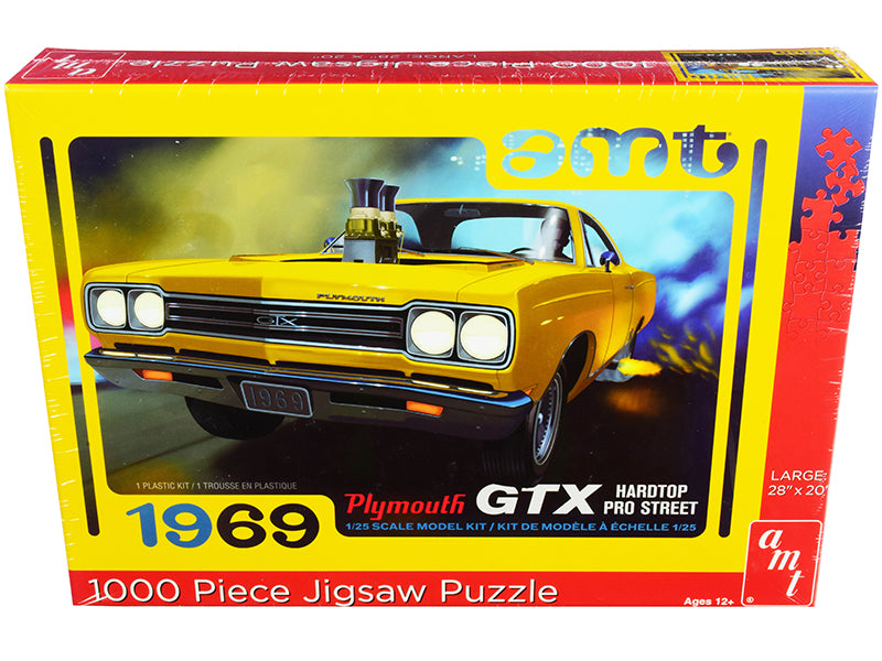 Jigsaw Puzzle 1969 Plymouth GTX Hardtop Pro Street MODEL BOX PUZZLE (1000 piece) by AMT-DiecastModeler.com