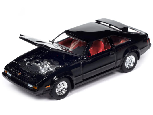 1983 Toyota Celica Supra Black with Red Interior "Import Legends" Series 1/64 Diecast Model Car by Auto World-DiecastModeler.com