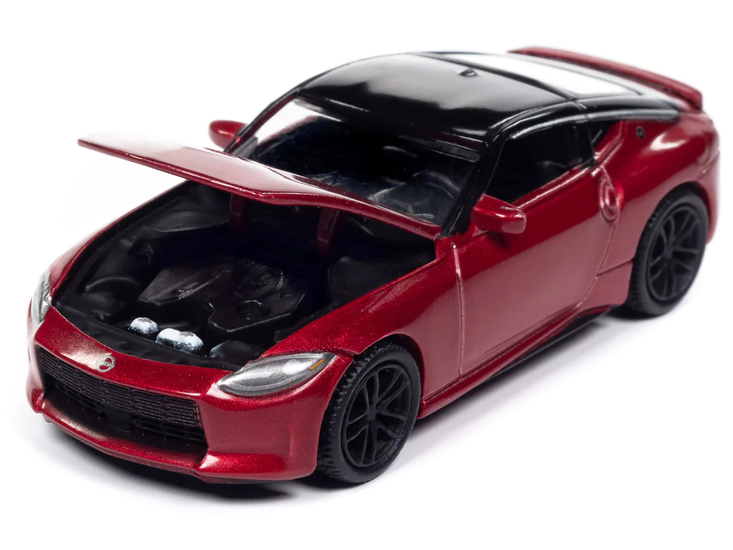 2023 Nissan Z Passion Red Metallic with Black Top "Import Legends" Series 1/64 Diecast Model Car by Auto World-DiecastModeler.com