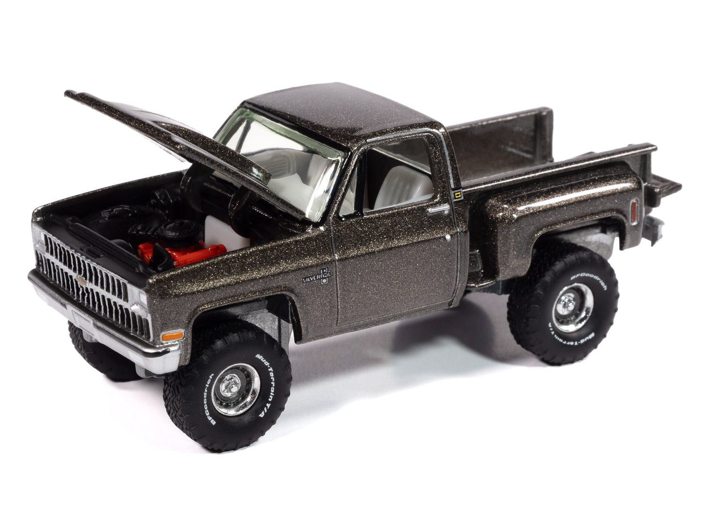 1981 Chevrolet Silverado Stepside Pickup Truck Graystone Metallic "Muscle Trucks" Series 1/64 Diecast Model Car by Auto World