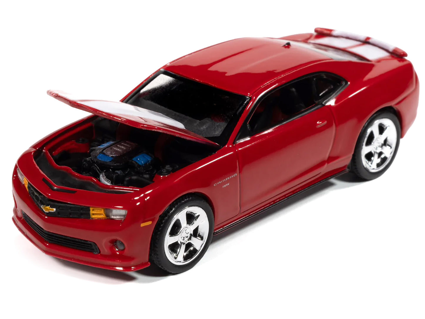 2010 Chevrolet Camaro RS/SS Victory Red with White Stripes "Modern Muscle" Series 1/64 Diecast Model Car by Auto World