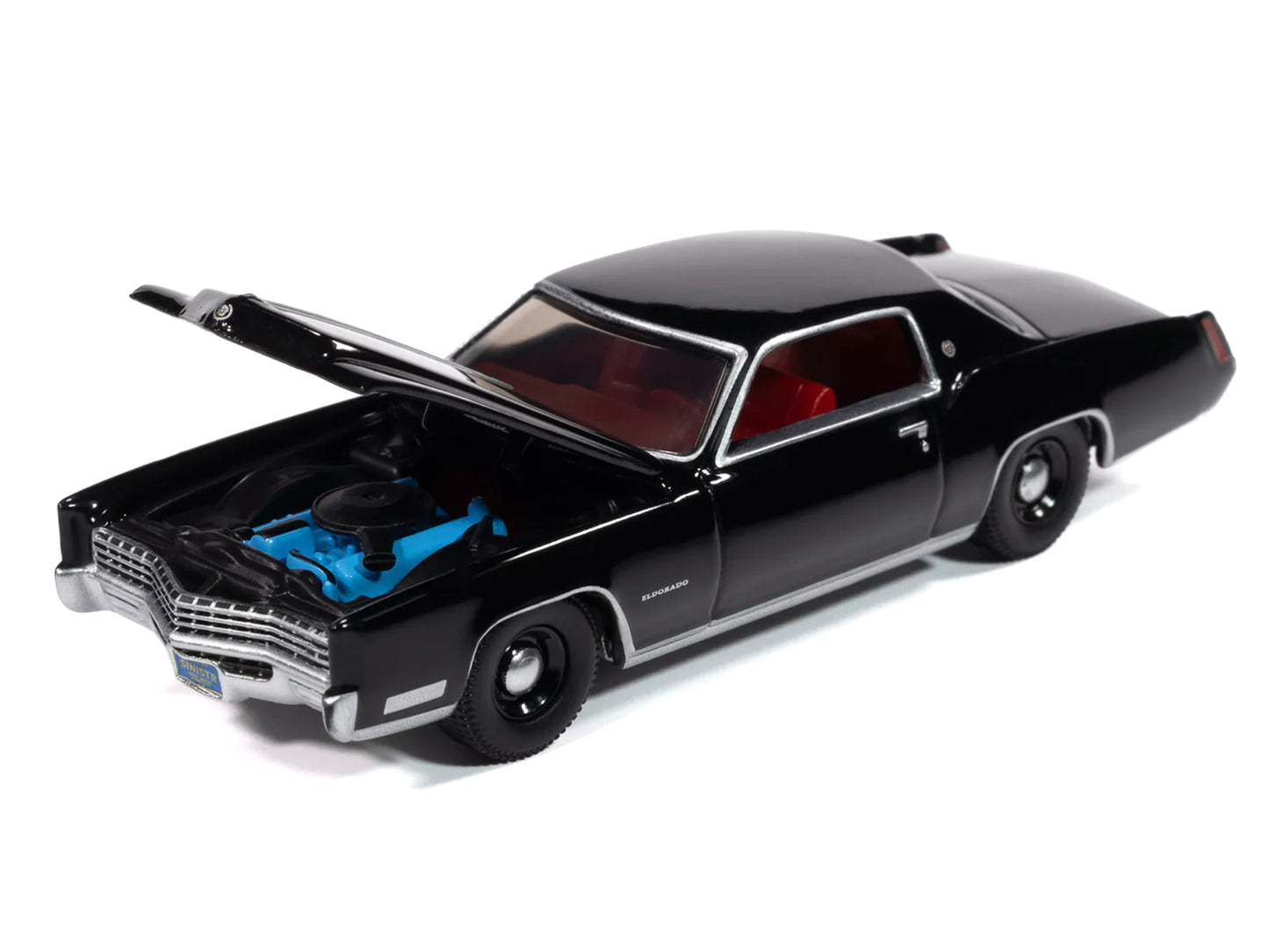 1967 Cadillac Eldorado Sable Black with Red Interior "Luxury Cruisers" Series 1/64 Diecast Model Car by Auto World