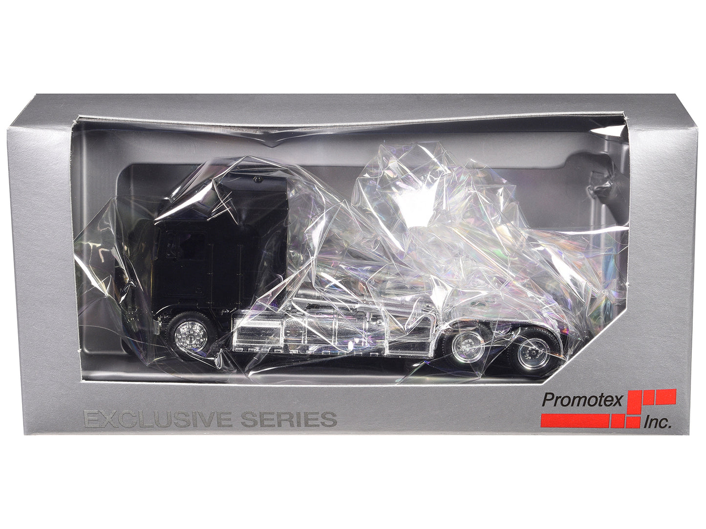 Kenworth K100 with 5-Bar Grill and XXL Chassis Black 1/87 (HO) Plastic Model Car by Promotex-DiecastModeler.com