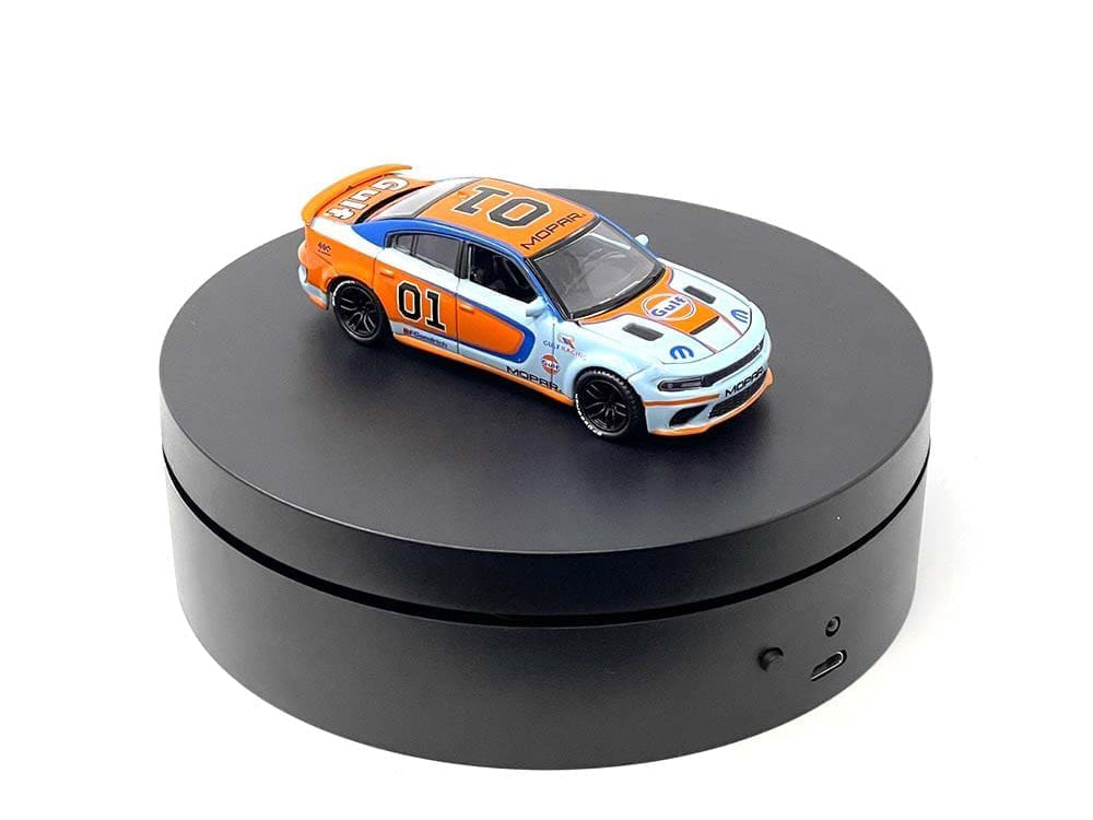 Mini Turntable Rotating Display Stand 4.75" with Black Base for 1/64 Scale Model Cars-DiecastModeler.com