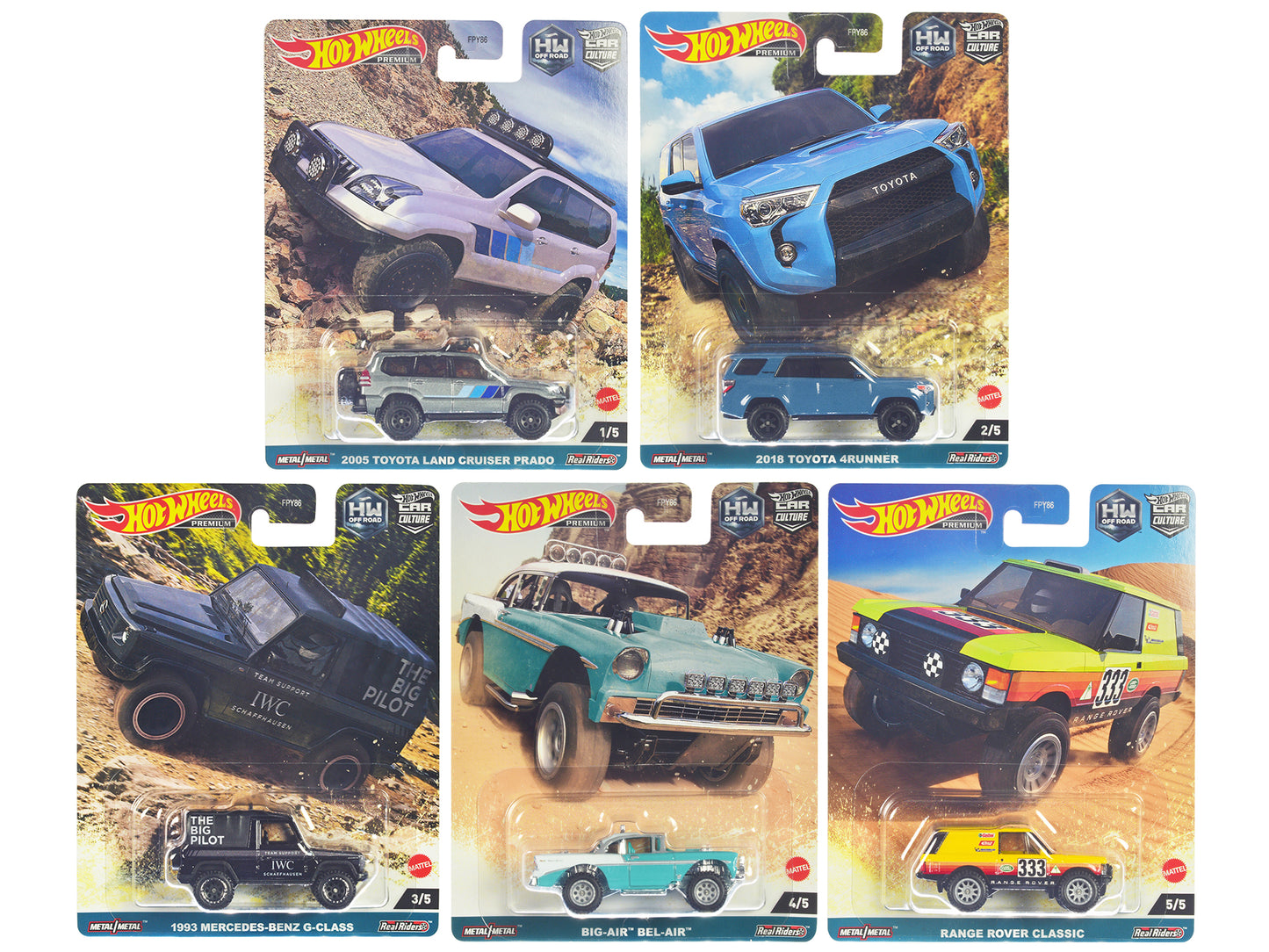 "HW Off Road" 5 piece Set "Car Culture" Series Diecast Model Cars by Hot Wheels-DiecastModeler.com