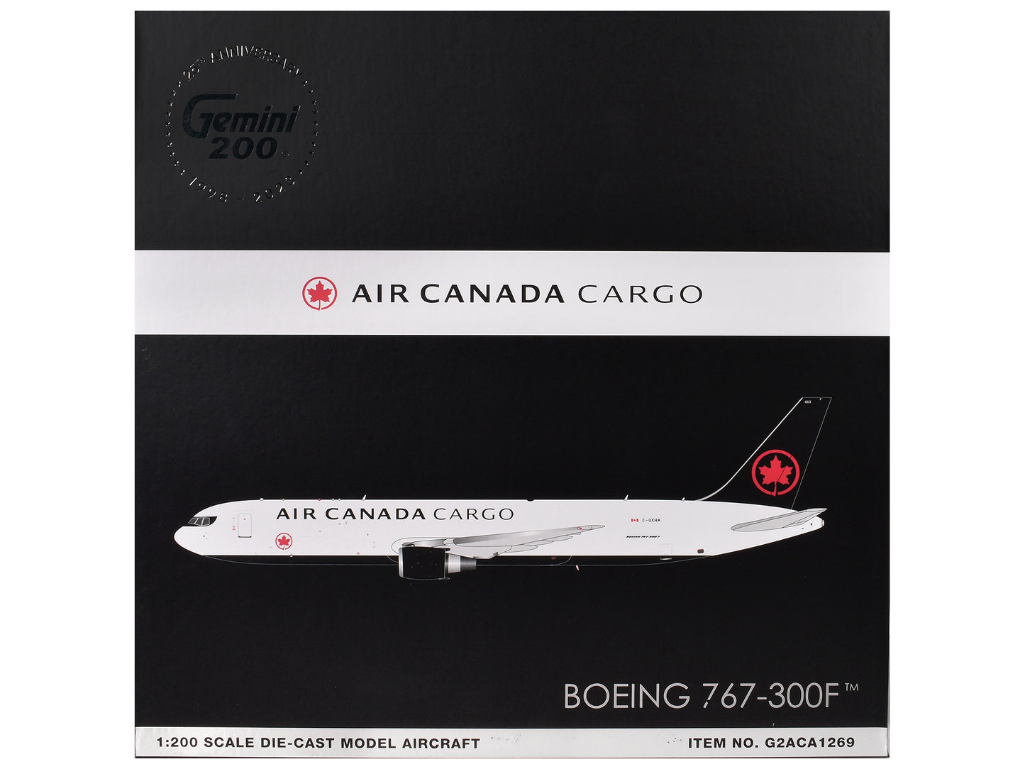 Boeing 767-300F Commercial Aircraft "Air Canada Cargo" (C-GXHM) White with Black Tail "Gemini 200" Series 1/200 Diecast Model Airplane by GeminiJets-DiecastModeler.com
