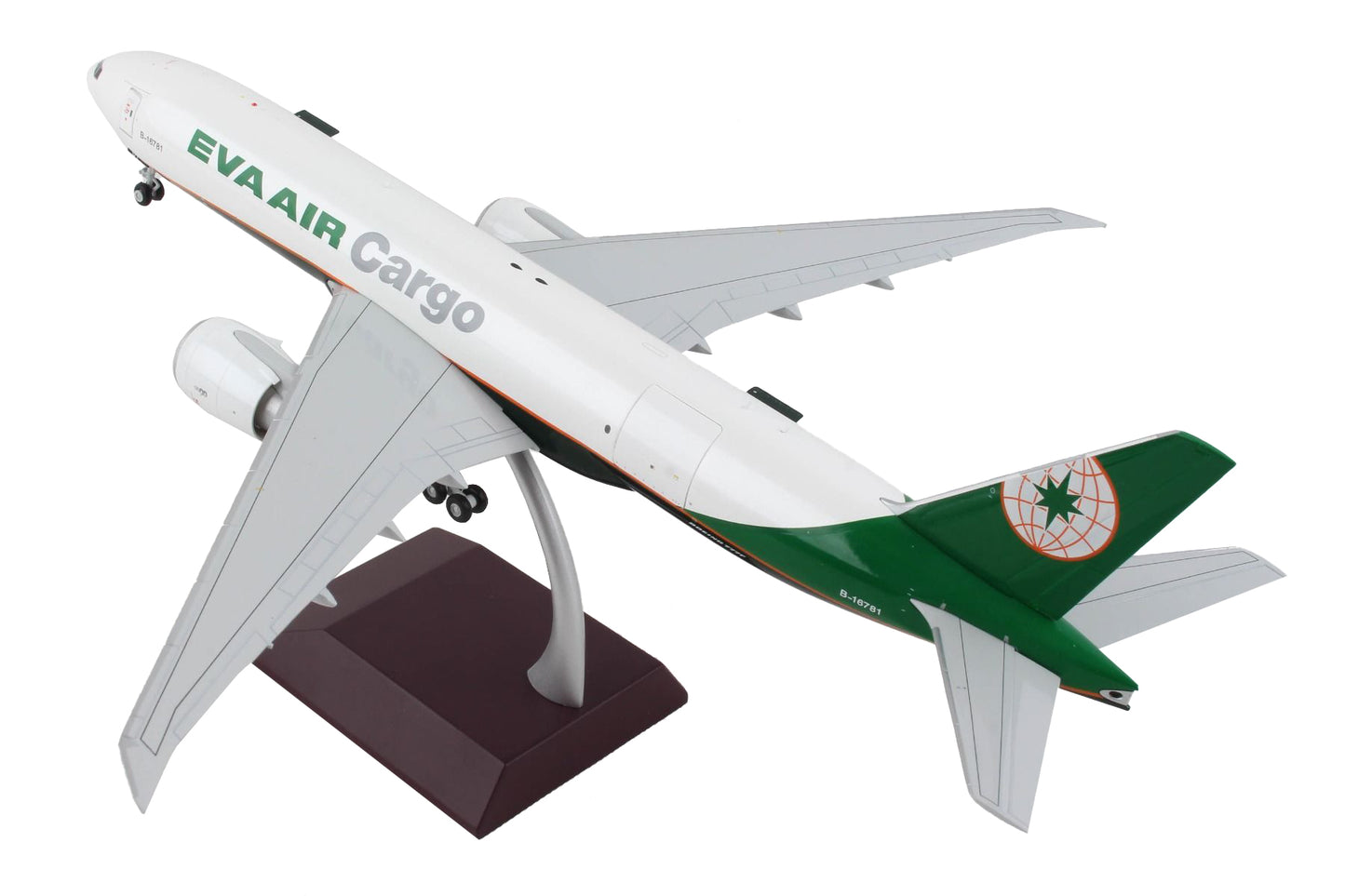 Boeing 777F Commercial Aircraft "Eva Air Cargo" White with Green Tail "Gemini 200 - Interactive" Series 1/200 Diecast Model Airplane by GeminiJets-DiecastModeler.com