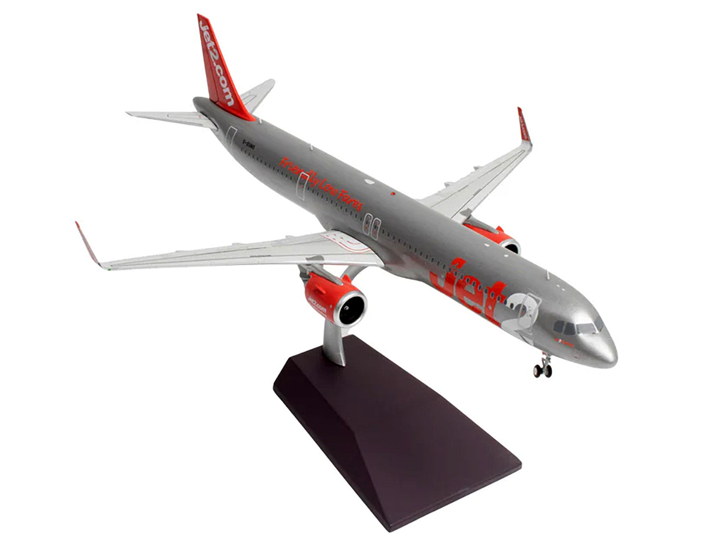 Airbus A321neo Commercial Aircraft "Jet2" (G-SUNO) Silver with Red Tail "Gemini 200" Series 1/200 Diecast Model Airplane by GeminiJets