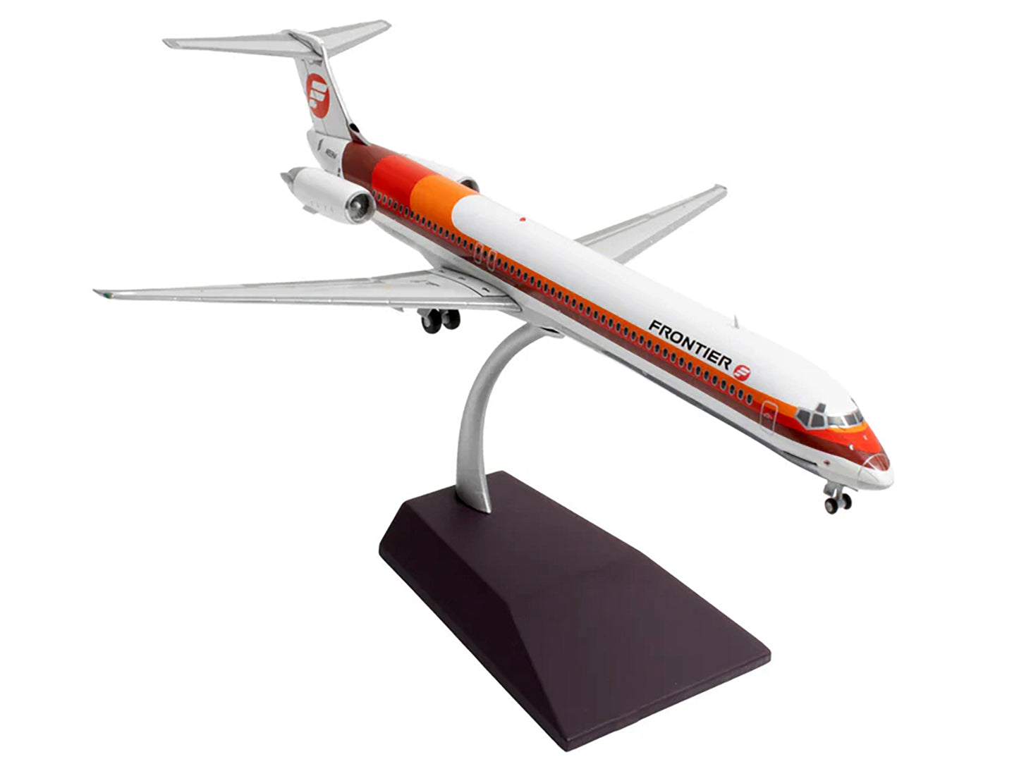 McDonnell Douglas MD-81 Commercial Aircraft "Frontier Airlines" (N859HA) White with Red and Orange Stripes "Gemini 200" Series 1/200 Diecast Model Airplane by GeminiJets-DiecastModeler.com