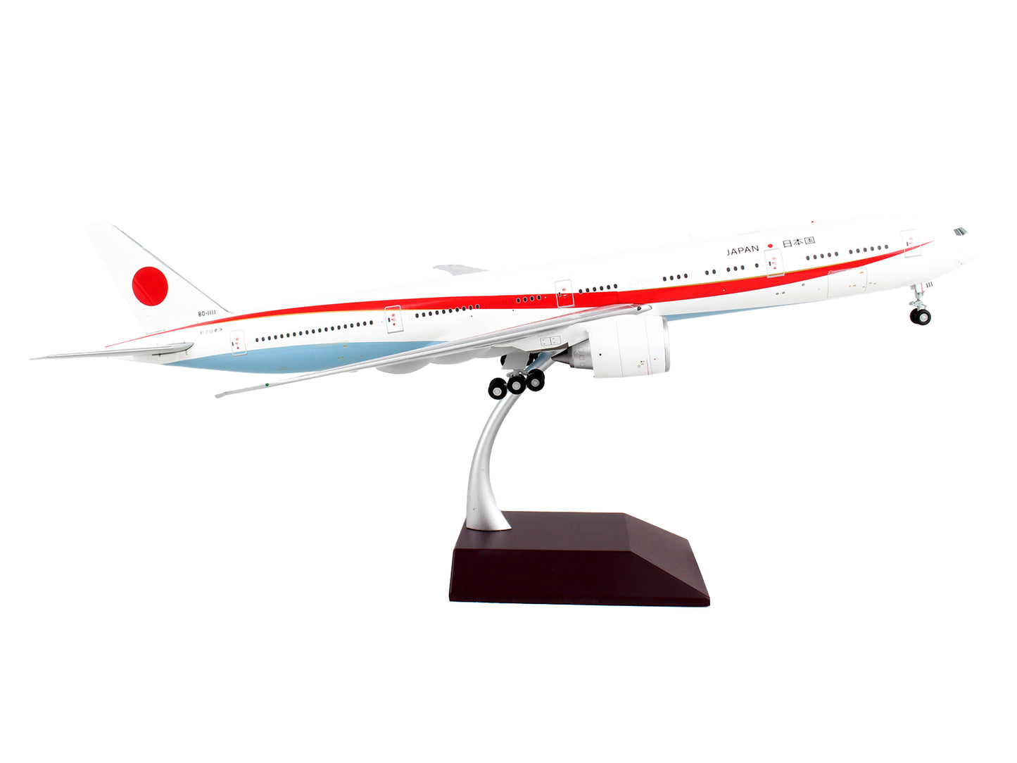 Boeing 777-300ER Commercial Aircraft "Japan Air Self-Defense Force (JASDF)" White with Red Stripes "Gemini 200" Series 1/200 Diecast Model Airplane by GeminiJets-DiecastModeler.com