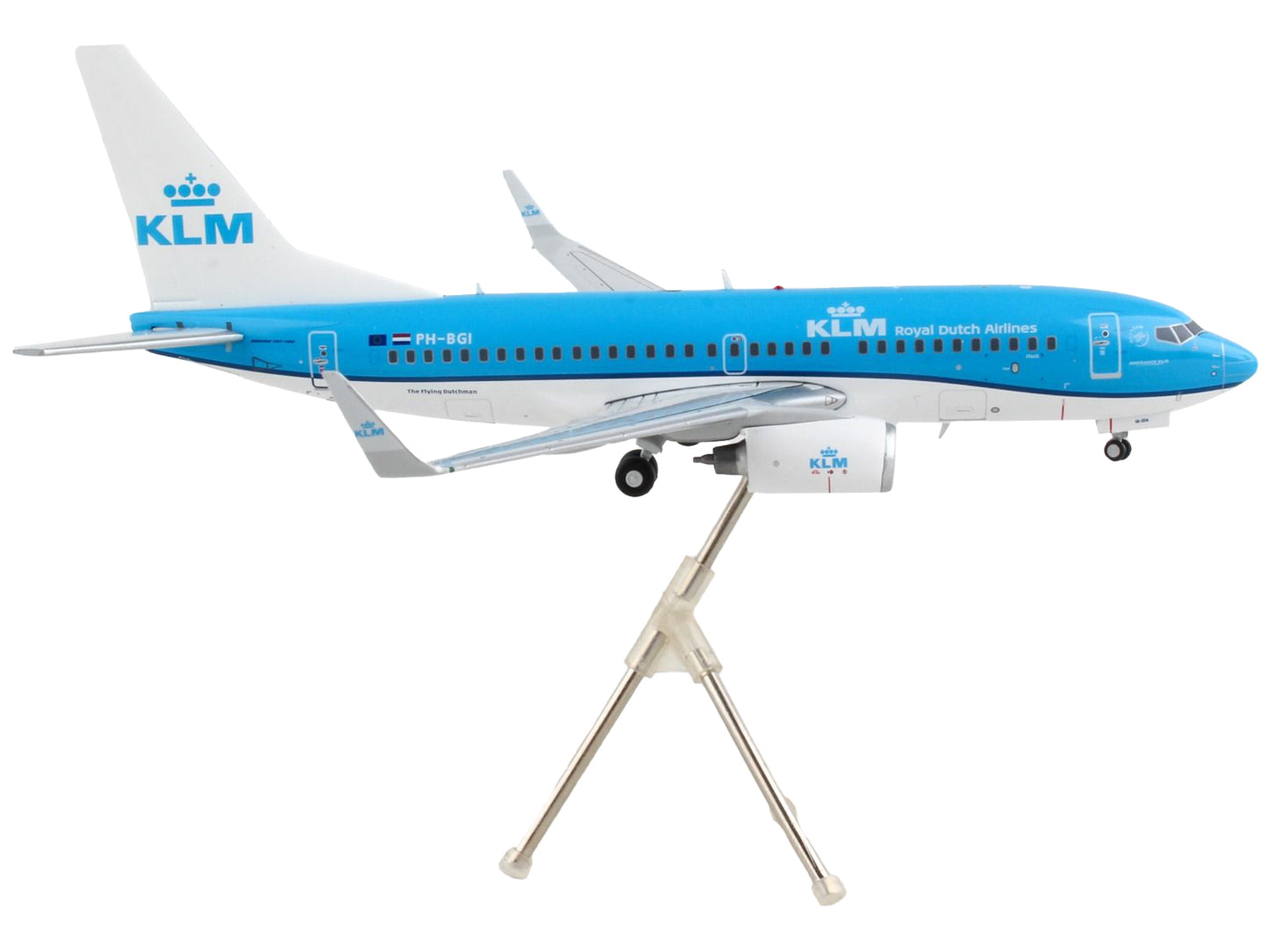 Boeing 737-700 Commercial Aircraft "KLM Royal Dutch Airlines" Blue with White Tail "Gemini 200" Series 1/200 Diecast Model Airplane by GeminiJets-DiecastModeler.com