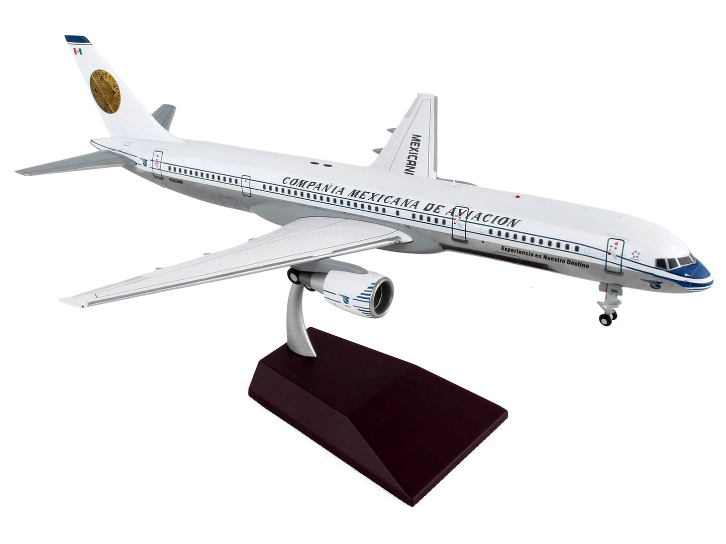 Boeing 757-200 Commercial Aircraft "Mexicana Retro Livery" (N380RM) White with Tail Graphics "Gemini 200" Series 1/200 Diecast Model Airplane by GeminiJets-DiecastModeler.com