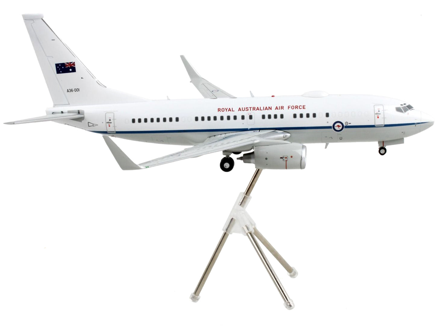 Boeing 737-700 Transport Aircraft "Royal Australian Air Force - A36-001" White and Gray "Gemini 200" Series 1/200 Diecast Model Airplane by GeminiJets-DiecastModeler.com