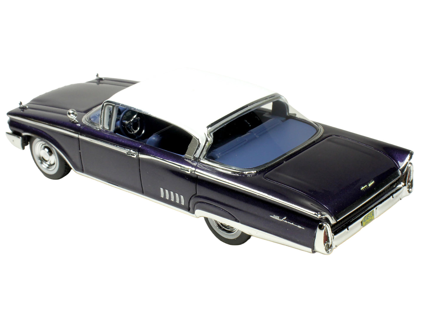 1960 Mercury Park Lane 4 Door Sedan Marine Blue Metallic with White Top and Blue Interior Limited Edition to 200 pieces Worldwide 1/43 Model Car by Goldvarg Collection-DiecastModeler.com