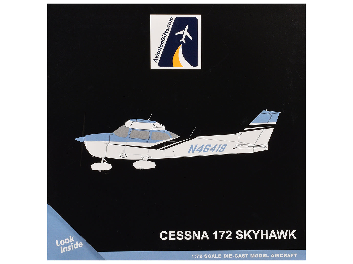 Cessna 172 Skyhawk Aircraft "N46418" Light Blue and White "Gemini General Aviation" Series 1/72 Diecast Model Airplane by GeminiJets