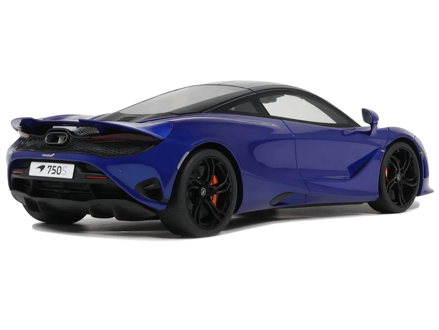 2023 McLaren 750S Coupe Blue Metallic with Black Top 1/18 Model Car by GT Spirit
