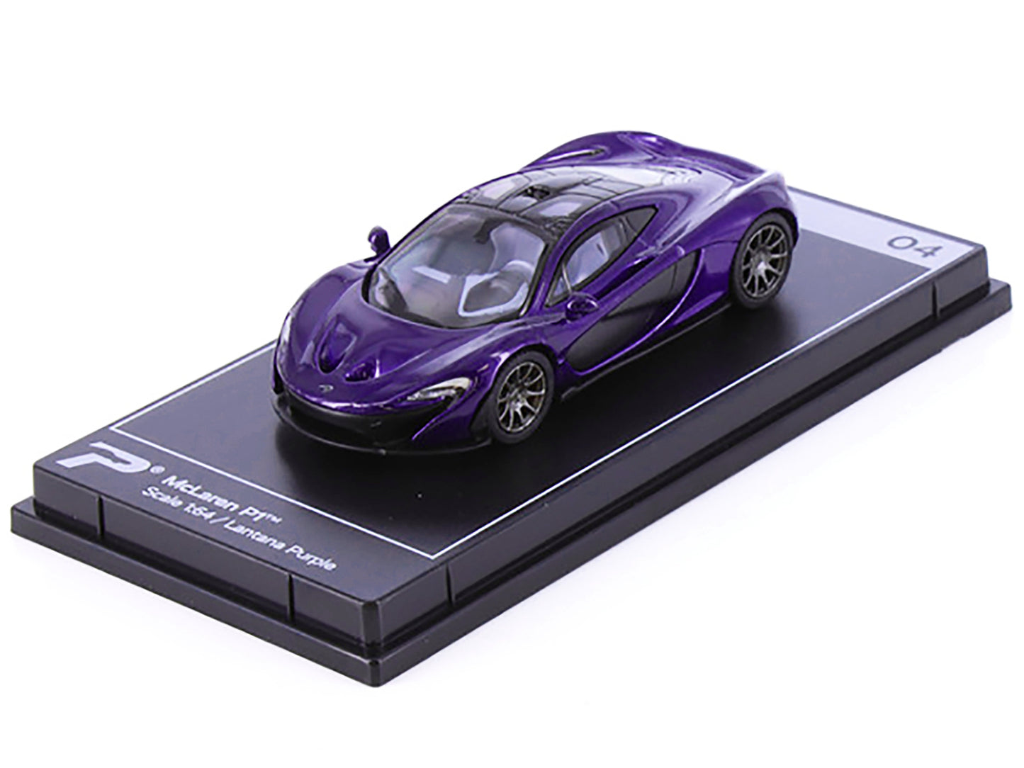 McLaren P1 Lantana Purple Metallic with Black Top "Hypercar League Collection" 1/64 Diecast Model Car by PosterCars-DiecastModeler.com