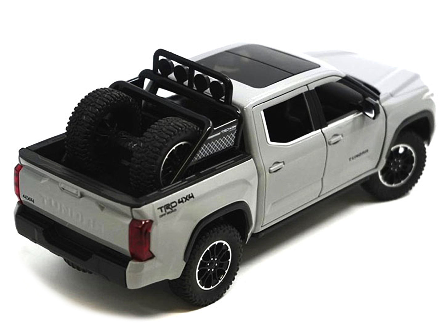 2023 Toyota Tundra TRD 4x4 Pickup Truck Cement Gray with Sunroof and Wheel Rack 1/24 Diecast Model Car