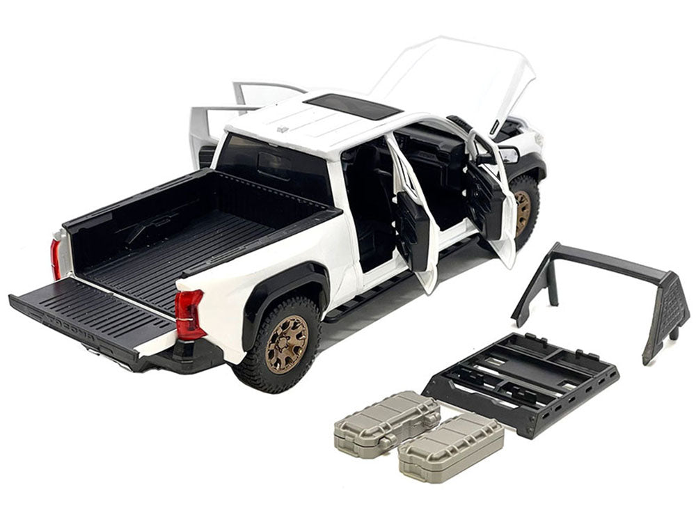 2024 Toyota Tacoma Trailhunter Edition Pickup Truck White Metallic 1/24 Diecast Model Car