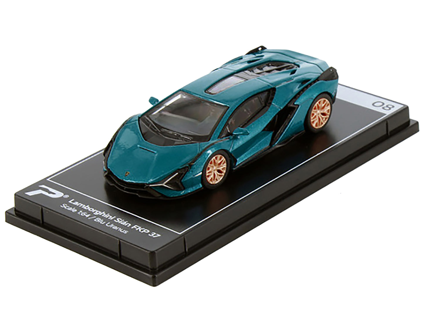 Lamborghini Sian FKP 37 Blu Uranus Blue Metallic "Hypercar League Collection" 1/64 Diecast Model Car by PosterCars-DiecastModeler.com