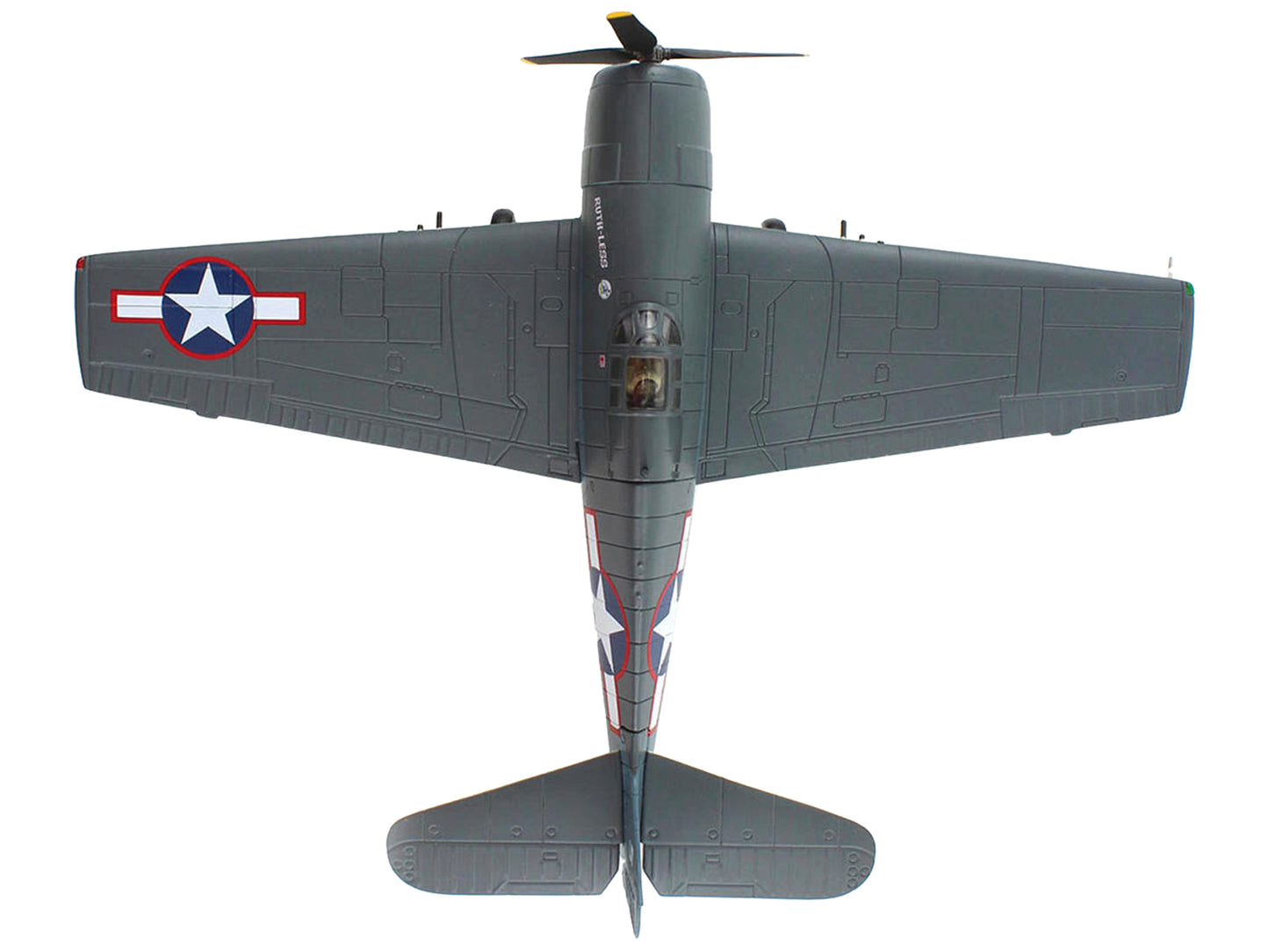Grumman F6F-3 Hellcat Fighter Aircraft "Ruth-Less Lt. Oscar Chenoweth VF-38 Segi Point Airstrip New Georgia Island" (1943) United States Navy "Air Power Series" 1/72 Diecast Model by Hobby Master-DiecastModeler.com