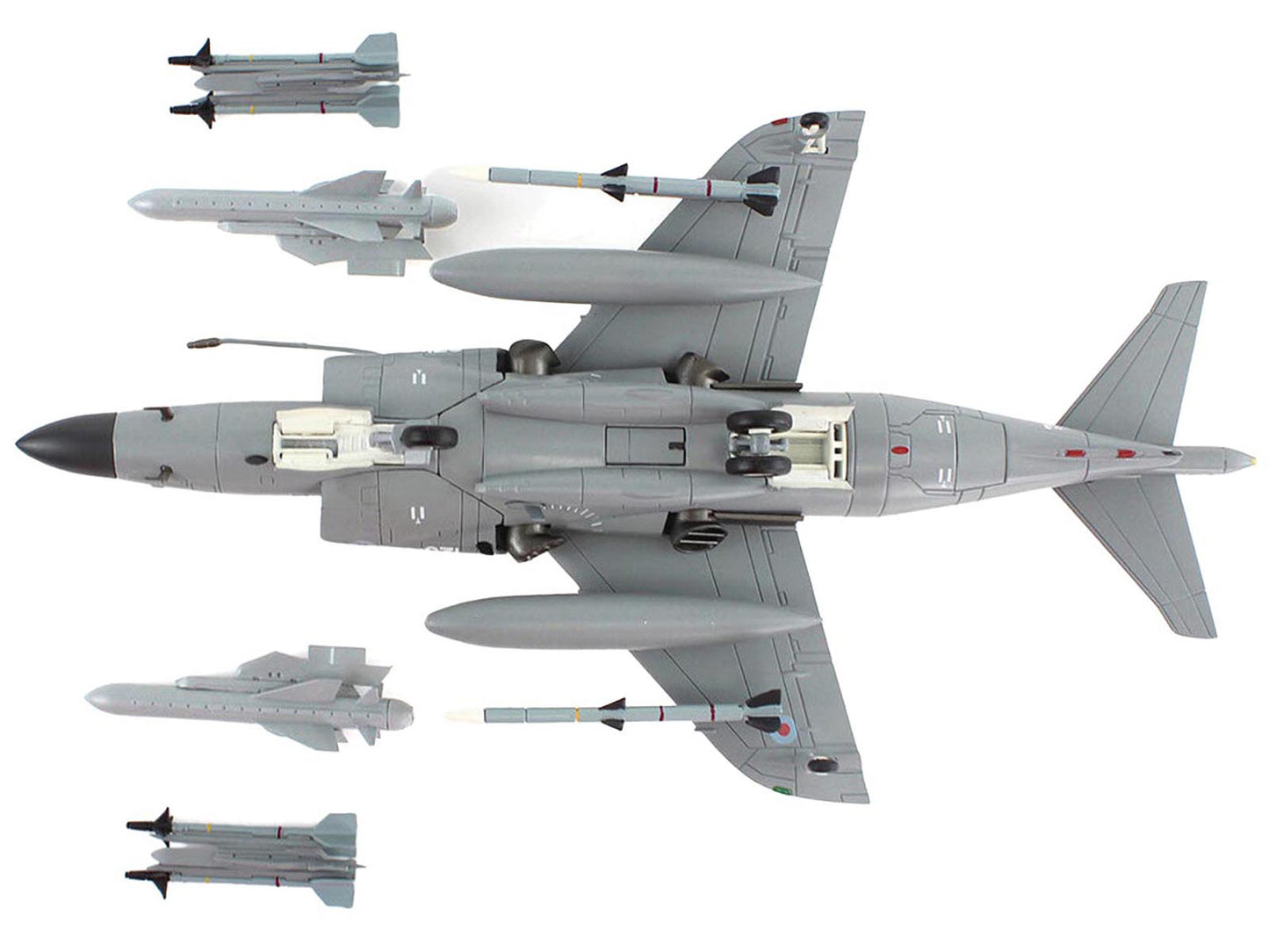 British Aerospace Sea Harrier FA.2 Aircraft with Sea Eagle Missiles "ZH804 Fairford" (2002) British Royal Navy "Air Power Series" 1/72 Diecast Model by Hobby Master-DiecastModeler.com