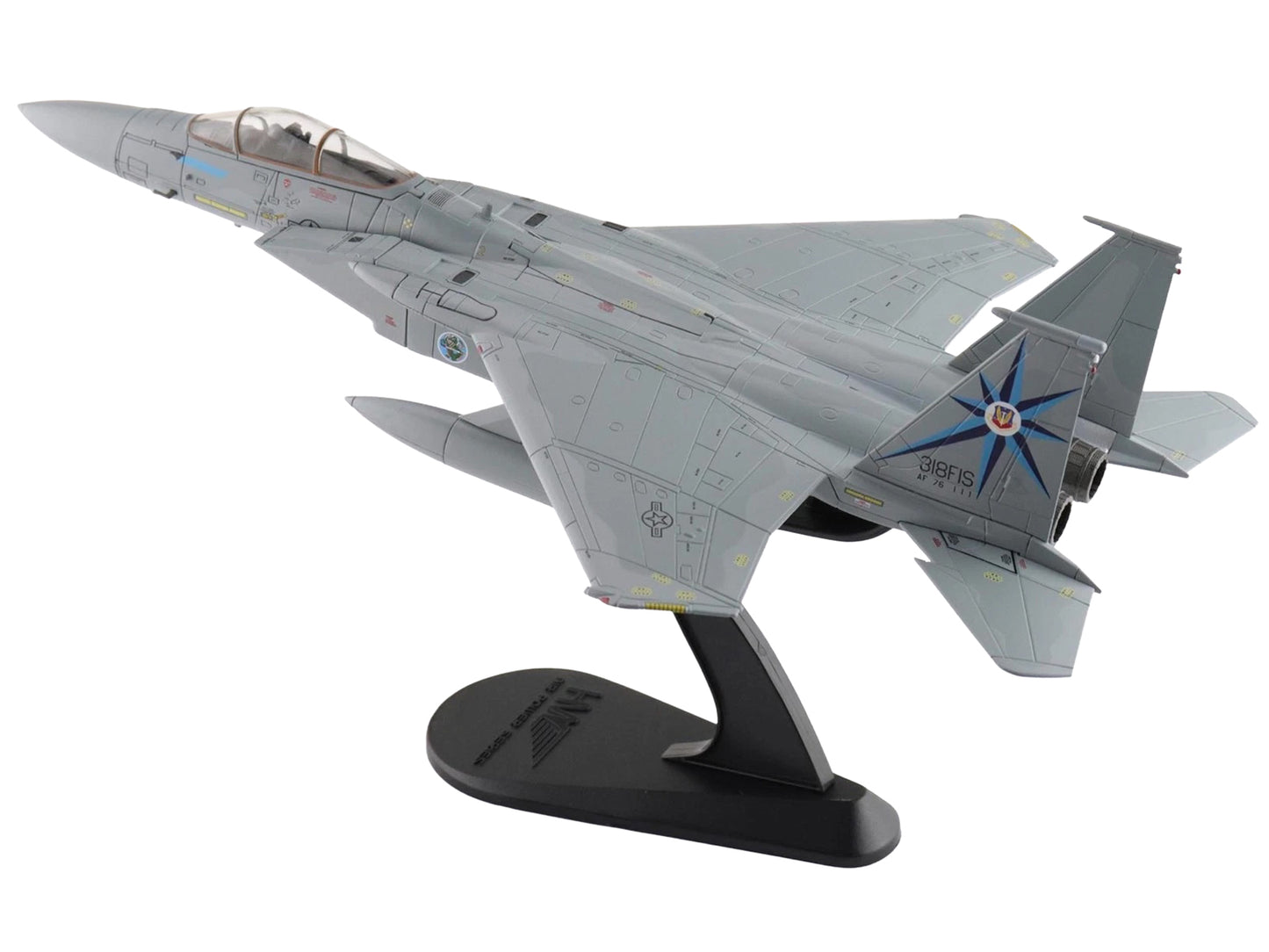McDonnell Douglas F-15A Eagle Fighter Aircraft "76-0111 318th Fighter Interceptor Squadron" United States Air Force "Air Power Series" 1/72 Diecast Model by Hobby Master-DiecastModeler.com