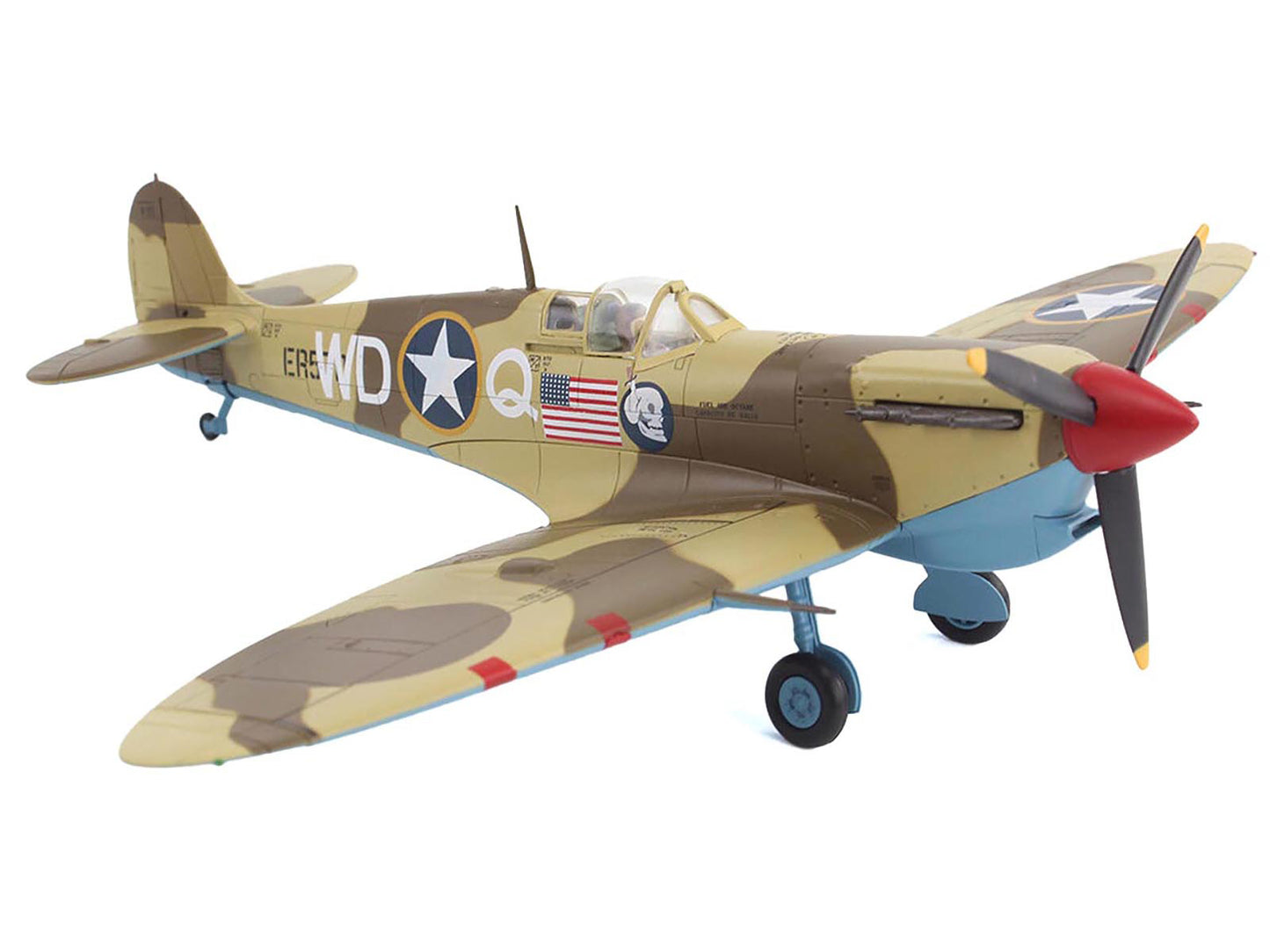 Supermarine Spitfire Mk.Vb Trop Fighter Aircraft "ER570 4th Fighter Squadron 52nd Fighter Group" (1943) Mediterranean Allied Coastal Air Force "Air Power Series" 1/48 Diecast Model by Hobby Master