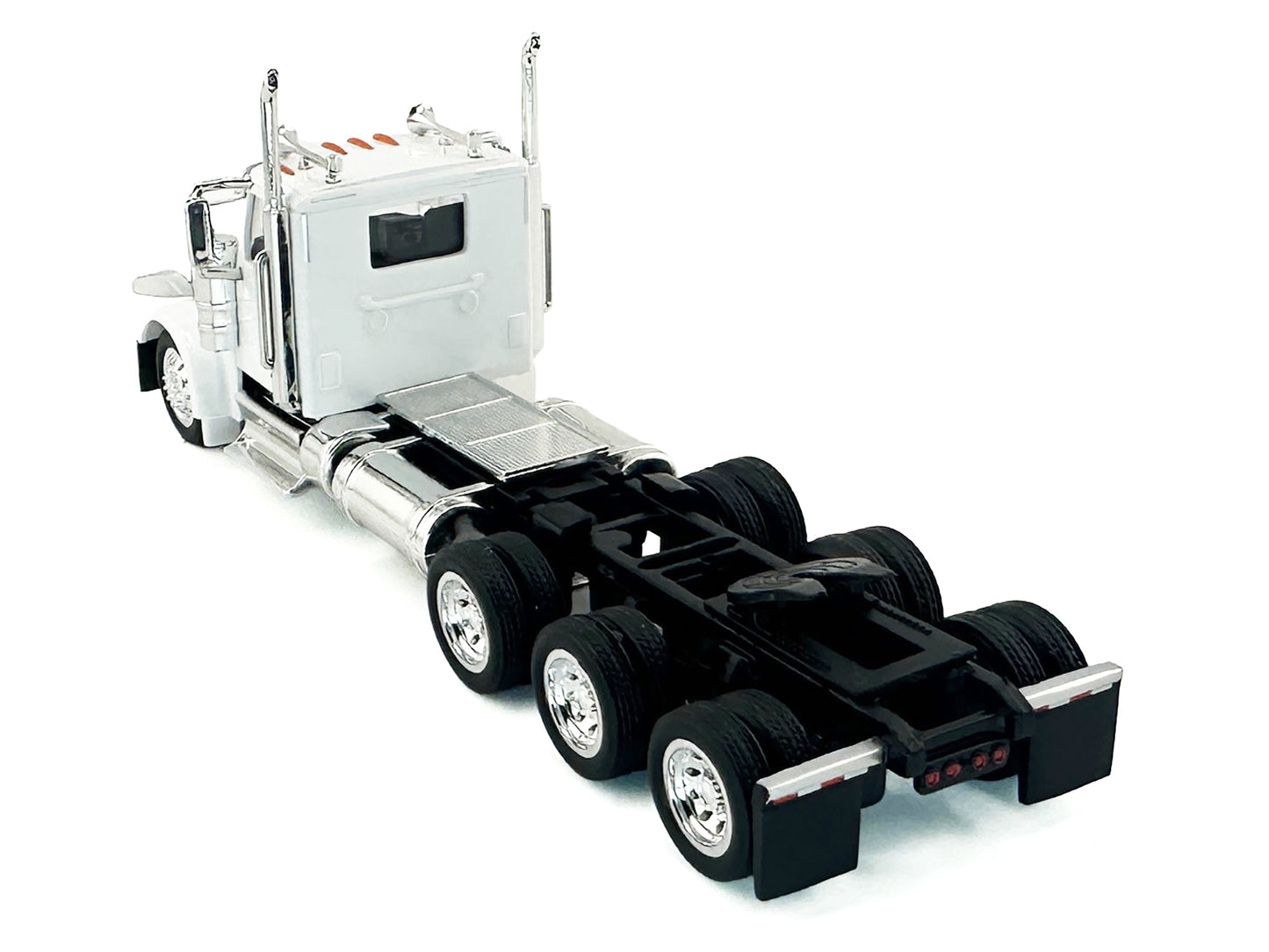 Peterbilt 589 3-Axel Day Cab White 1/87 (HO) Plastic Model Car by HO Logistics-DiecastModeler.com