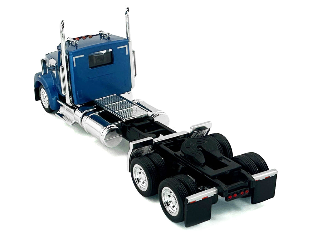 Kenworth W990 2-Axel Day Cab Blue Metallic 1/87 (HO) Plastic Model Car by HO Logistics