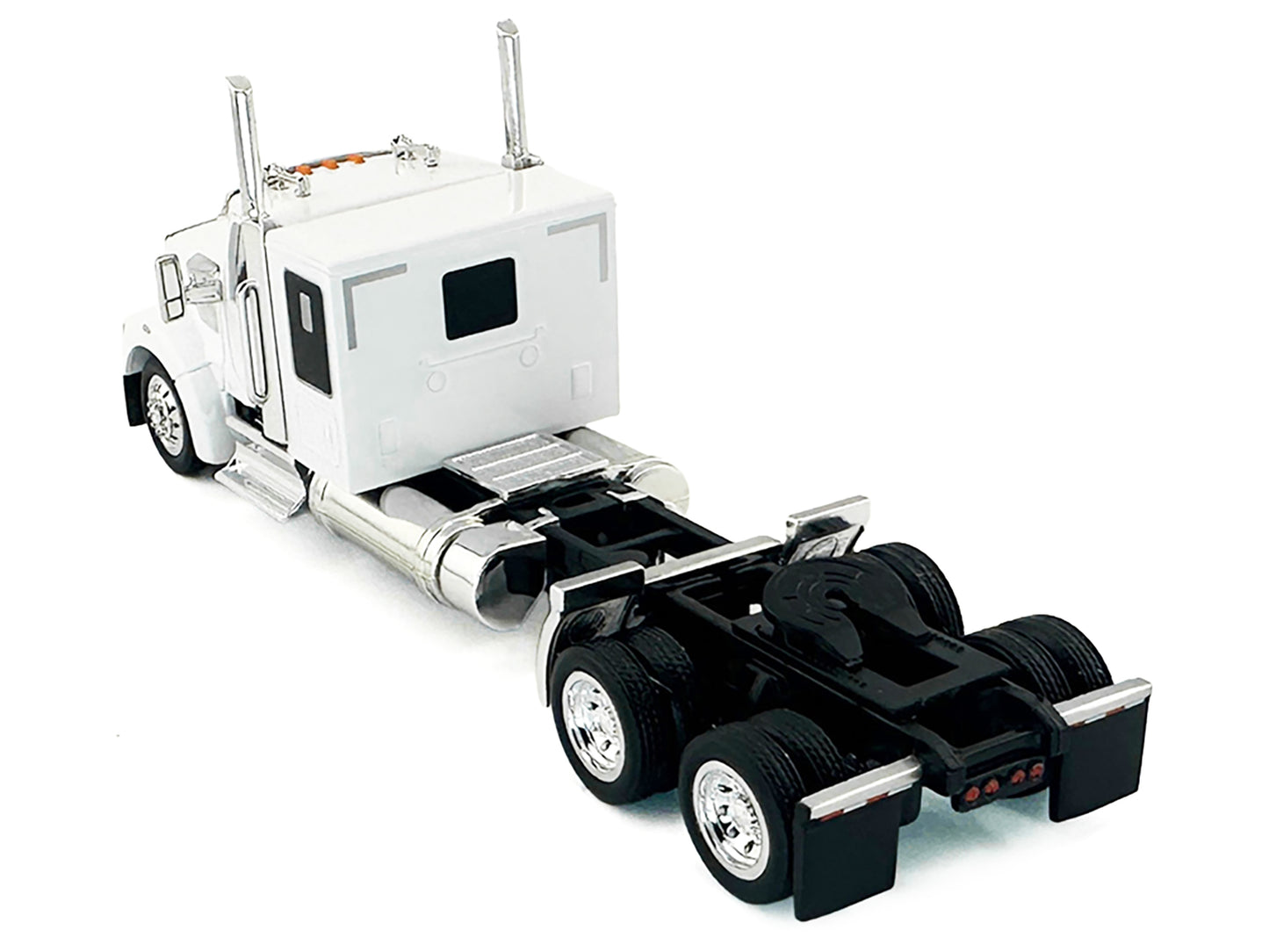 Kenworth W990 with Flat Top Sleeper Cab White 1/87 (HO) Plastic Model Car by HO Logistics-DiecastModeler.com
