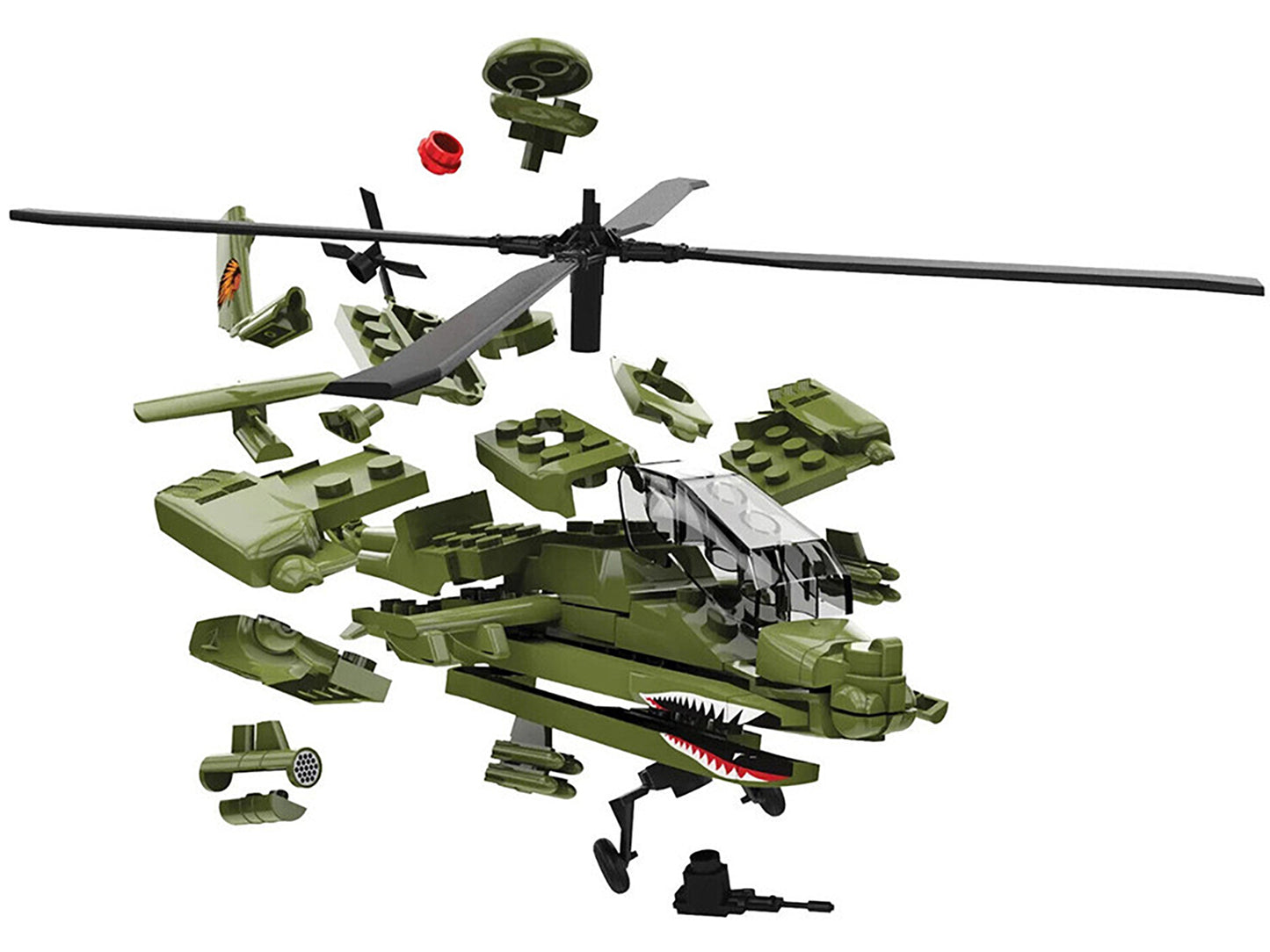 Skill 1 Model Kit Apache Snap Together Painted Plastic Model Helicopter Kit by Airfix Quickbuild