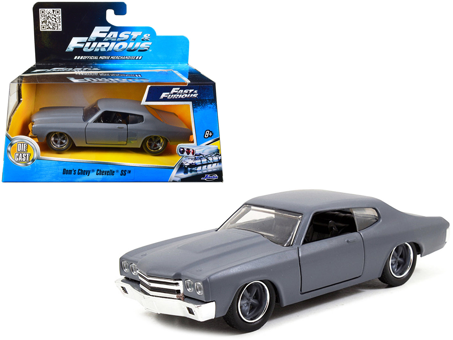 Dom's Chevrolet Chevelle SS Primer Grey "Fast & Furious" Movie 1/32 Diecast Model Car by Jada-DiecastModeler.com