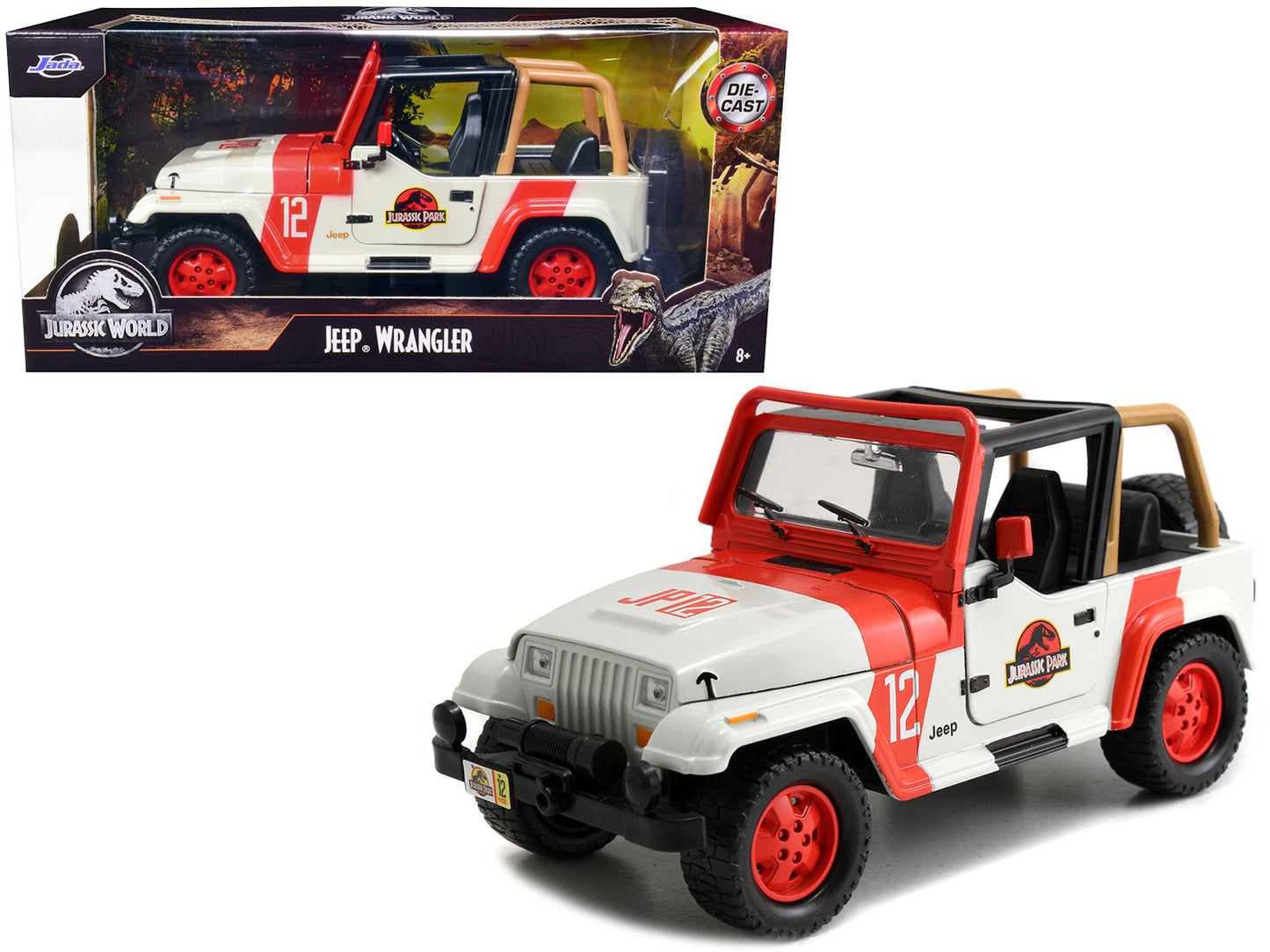 1992 Jeep Wrangler Jurassic World Movie 1/24 Diecast Model Car by Jada-DiecastModeler.com
