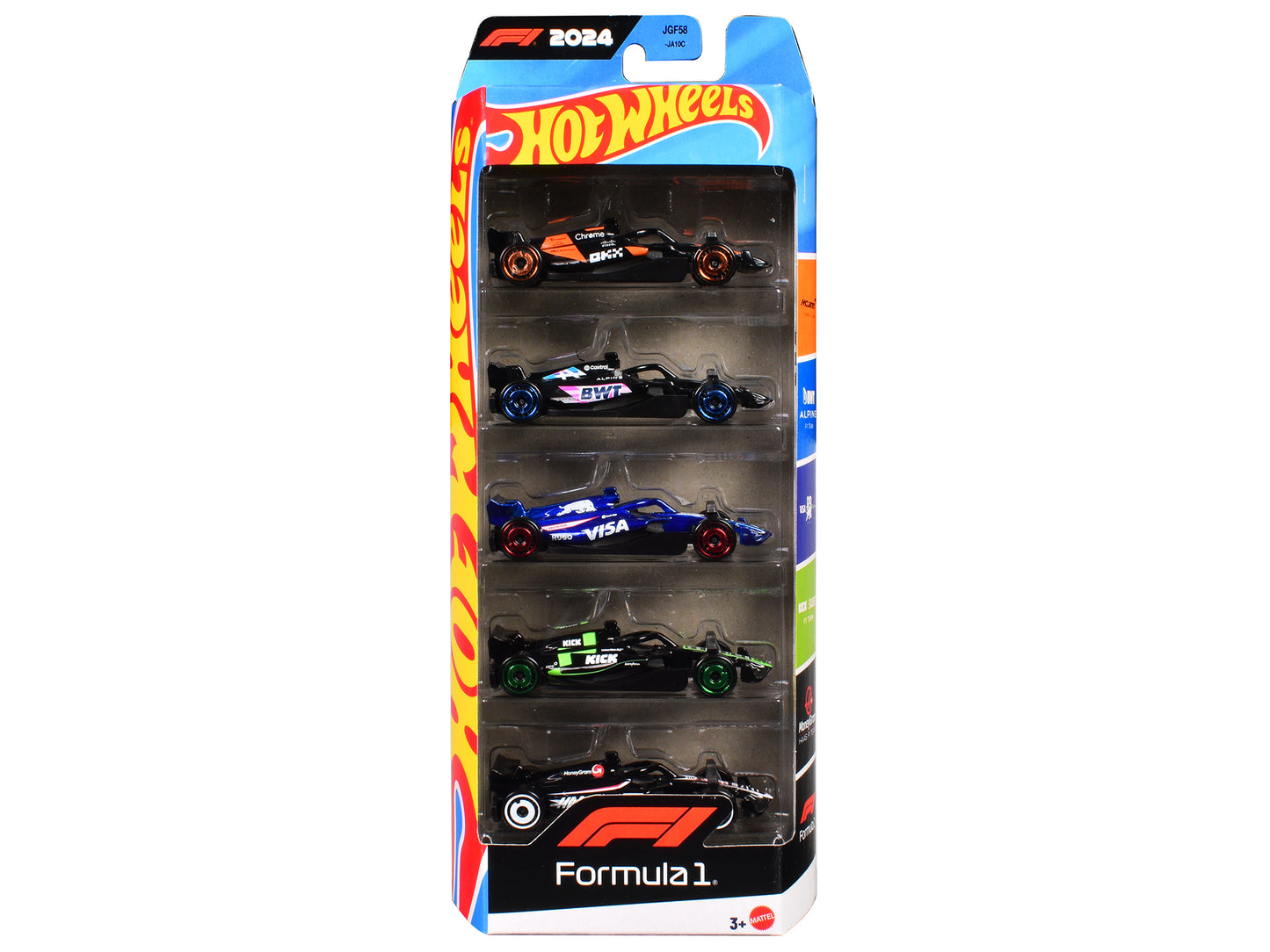 2024 Formula 1 World Championship 5 piece Set Diecast Model Cars by Hot Wheels